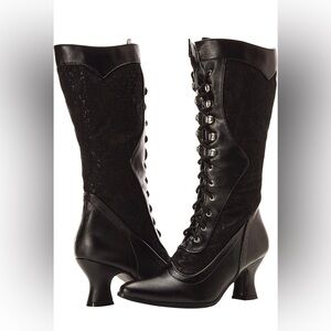 Ellie - Female lace up knee high boots for Steampunk, Victorian, Gothic Witch
